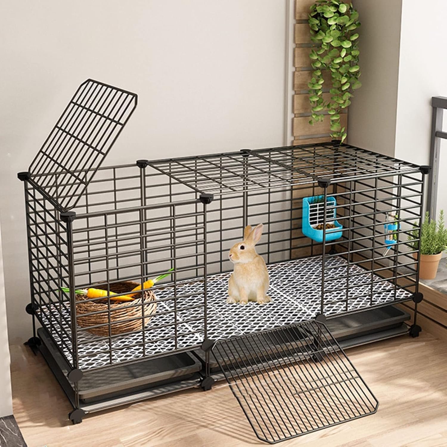 Jaula para Conejos de Interior, Jaula para Conejos, Jaula para Animales pequeños con Accesorios para Interior y Exterior para Ardillas, Conejillos de Indias, Conejos, Gatos, Perros y Conejos