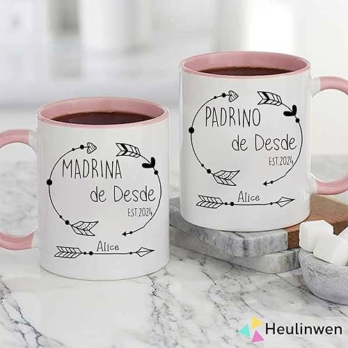 Miniatura 2 de Padrinos De Bautizo Propuesta Set 2 Tazas Café 11Oz, Quieres Ser Mis Padrinos De Bautizo, Quieres Ser Mi Madrina est 2024, Recuerdos De Bautizo Para