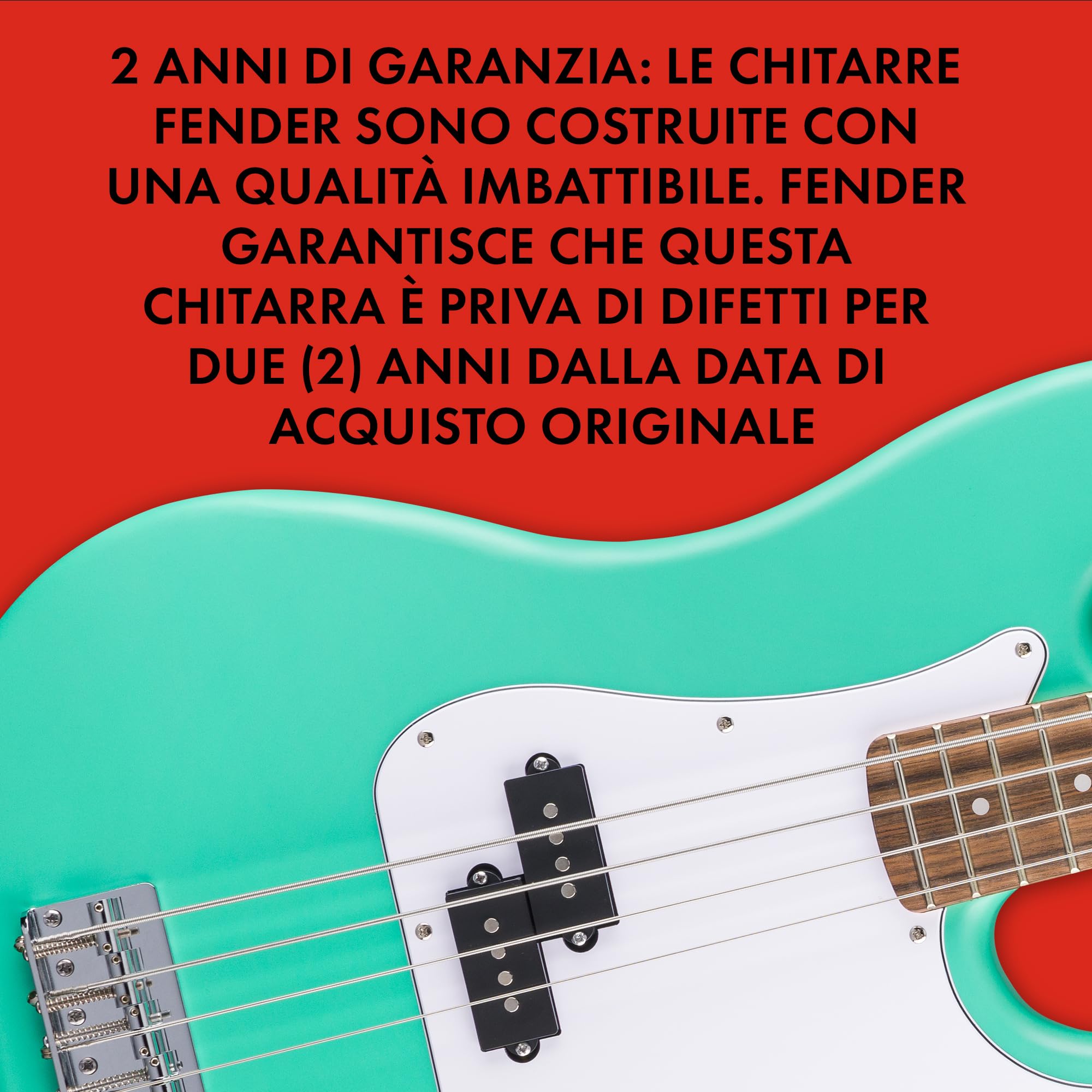 Squier by Fender Debut Collection Precision Bass, Laurel Fingerboard, White Pickguard, Seafoam Green