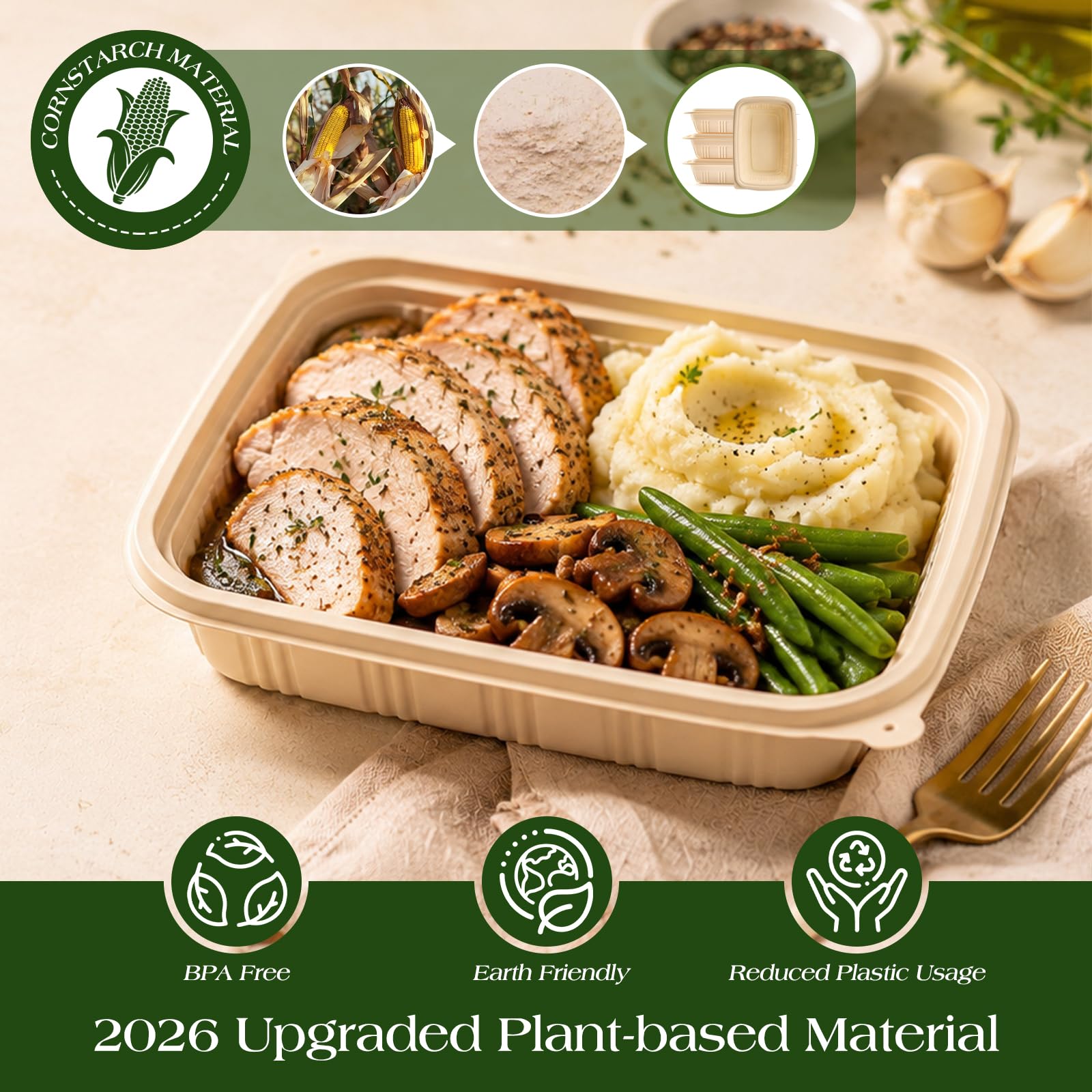 Cornstarch Small Meal Prep Containers Gallery Image