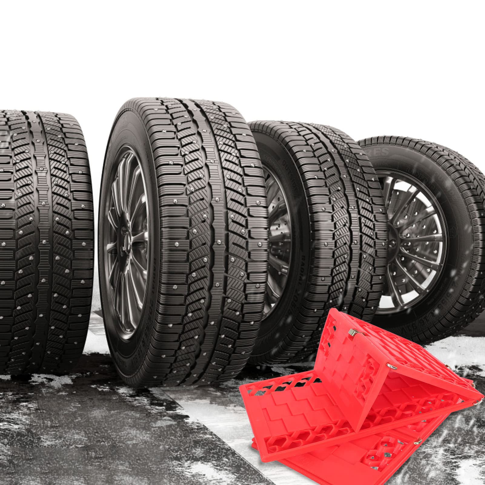 YARNOW Catene da Neve per Auto in Plastico Anti-scivolo e Facili da Installare per Pneumatici, per Guida su Neve e Pioggia Invernale
