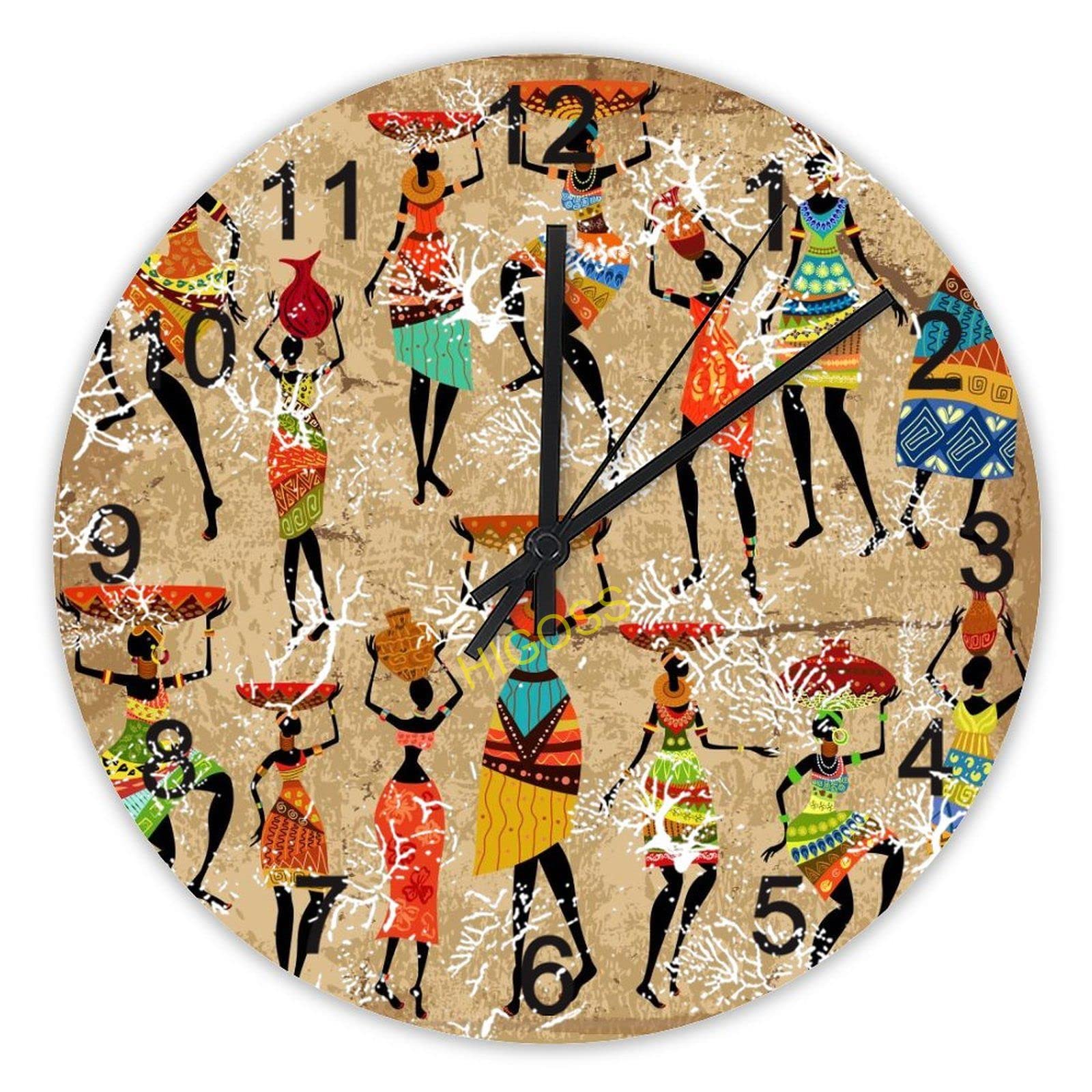 Horloge murale rétro en bois rustique de 38cm silencieuse pour salon