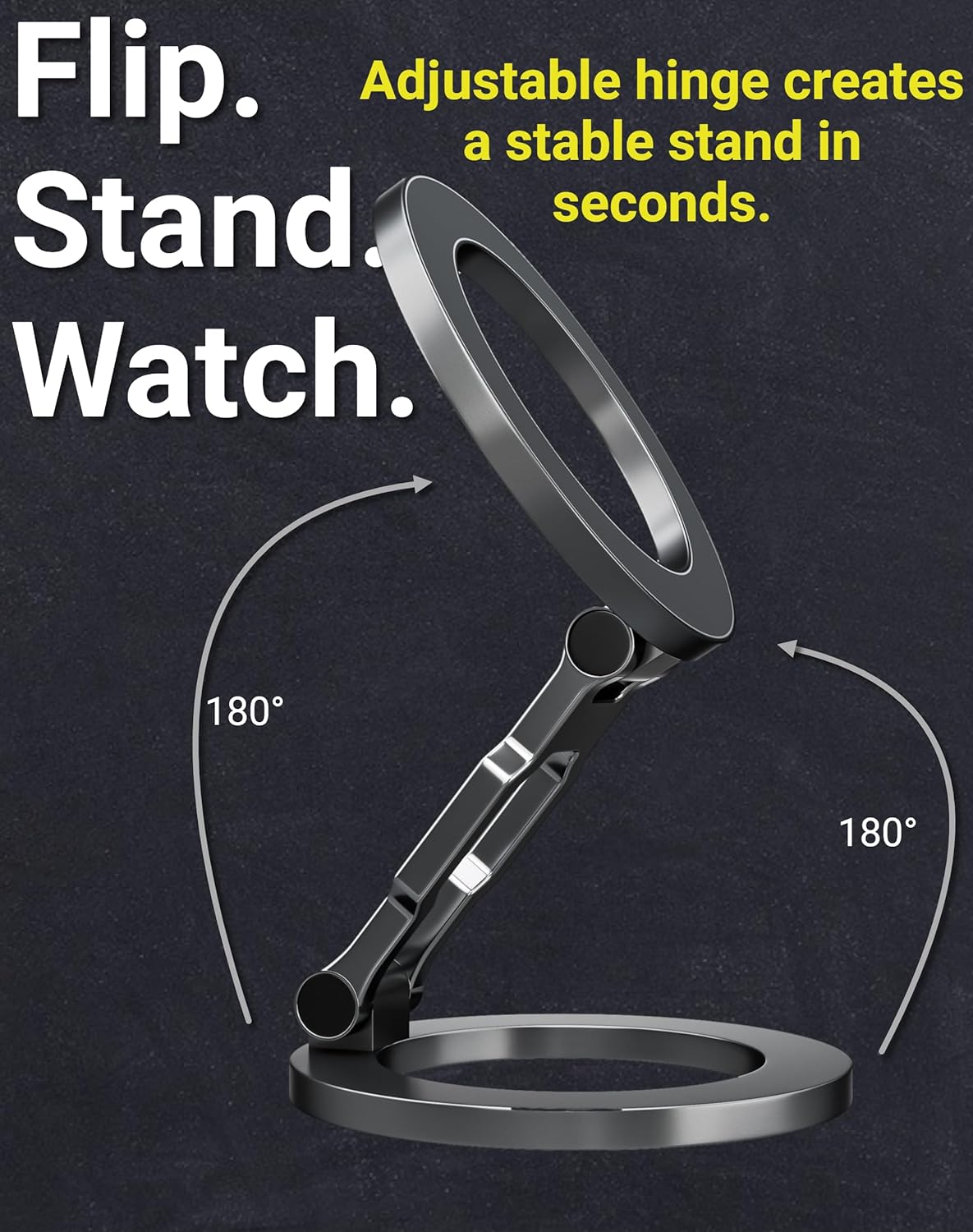 Thick Desk Stand & Dual Magnetic Phone Holder for MagSafe and Android. Magnetic Stand Scroller for iPhone. Dual Magnet Mount for Gym, Office, and Home Use - Not for Pocket - Image 5