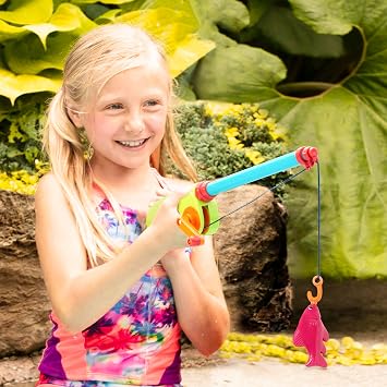 B. toys Little Fisher's Kit Magnetic Fishing Adventure Set with Dual Rods, Eight Colorful Aquatic Figures Ideal Bath Time, Pool Activity Promoting Coordination 3+ Years