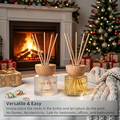 Miniatura 6 de binca vidou - Juego de difusores de aceite de aroma natural de lavanda y jazmín con varillas para decoración de aromaterapia en casa, oficina, baño