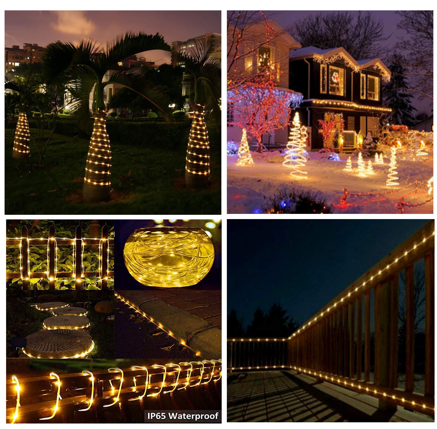 BXROIU 100 LEDs Solar Cadena de Luces, 10 metros Manguera Iluminación para Navidad, Fiestas, Bodas, Patio, Dormitorio, Jardines, Festivales,etc