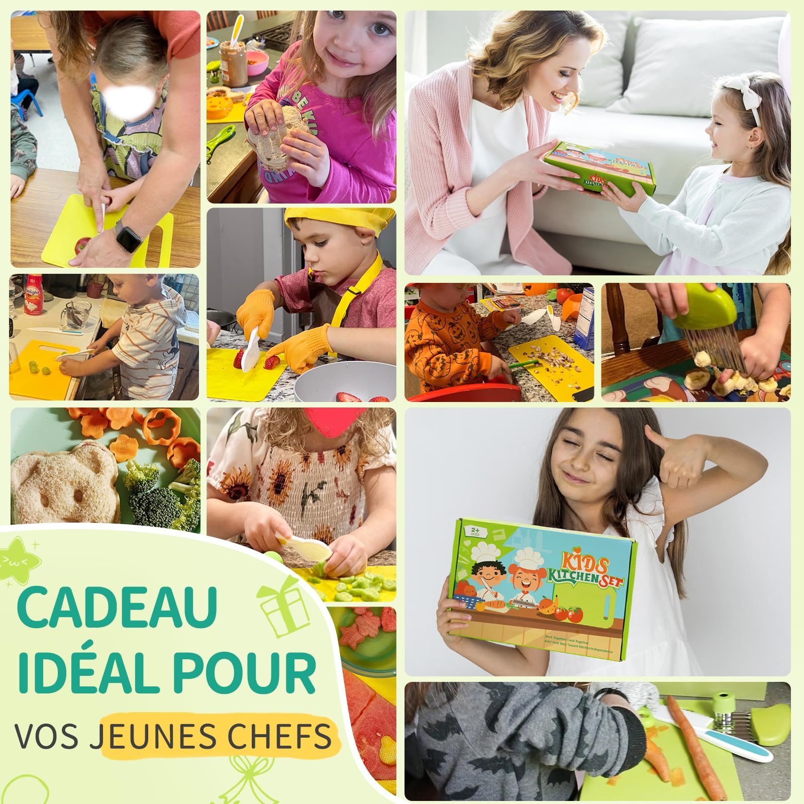 Opinel - Coffret de Cuisine pour Enfant Le Petit Chef - Couteau, Éplucheur & Protège-Doigts - à Opinel - Coffret de Cuisine pour Enfant Le Petit Chef - Couteau, Éplucheur & Protège-Doigts - à
