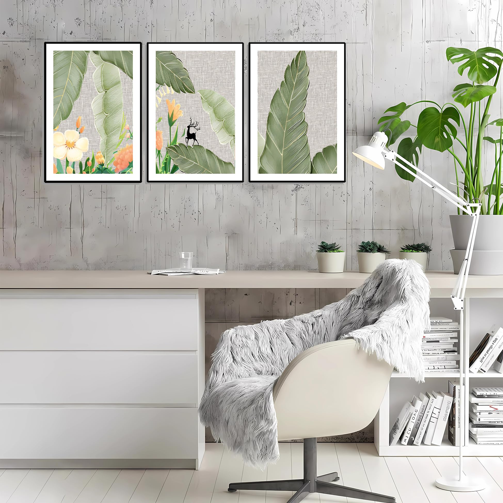 Amazon.com: Sage Green Wall Art Set 3 - Minimalist Metal Framed