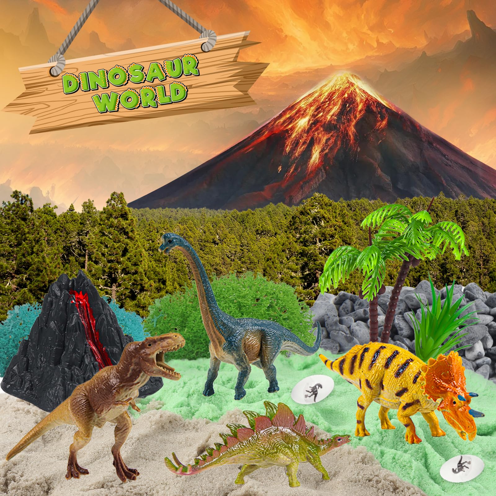 Dinosauro giocattolo, fai da te dinosauro terrario set con telecomando di temporizzazione e luci colorate, luce notturna artigianato bambini, artigianato scientifico, regali di Natale per ragazzi