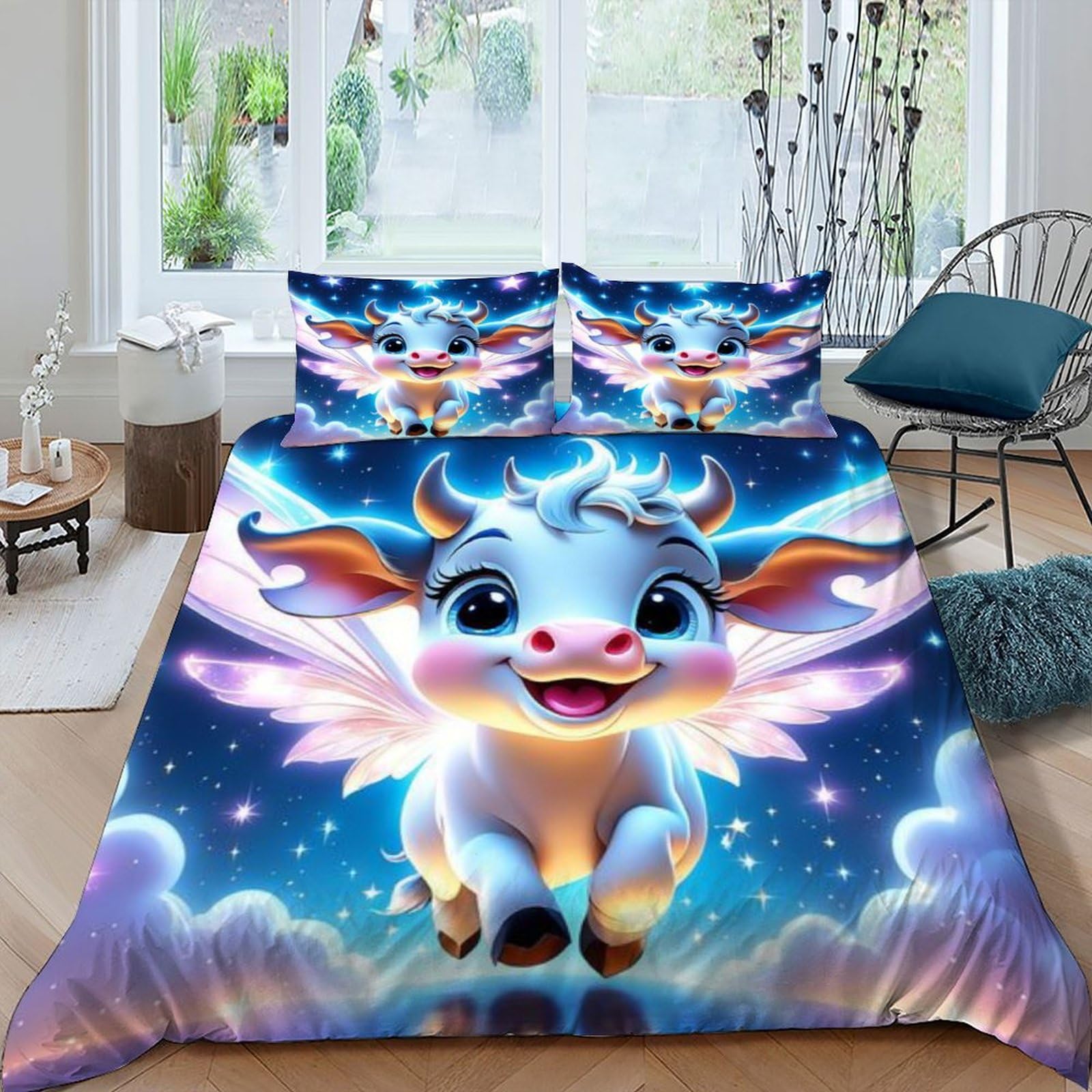 Housse de couette 220x240 animaux pour une chambre de style campagnard