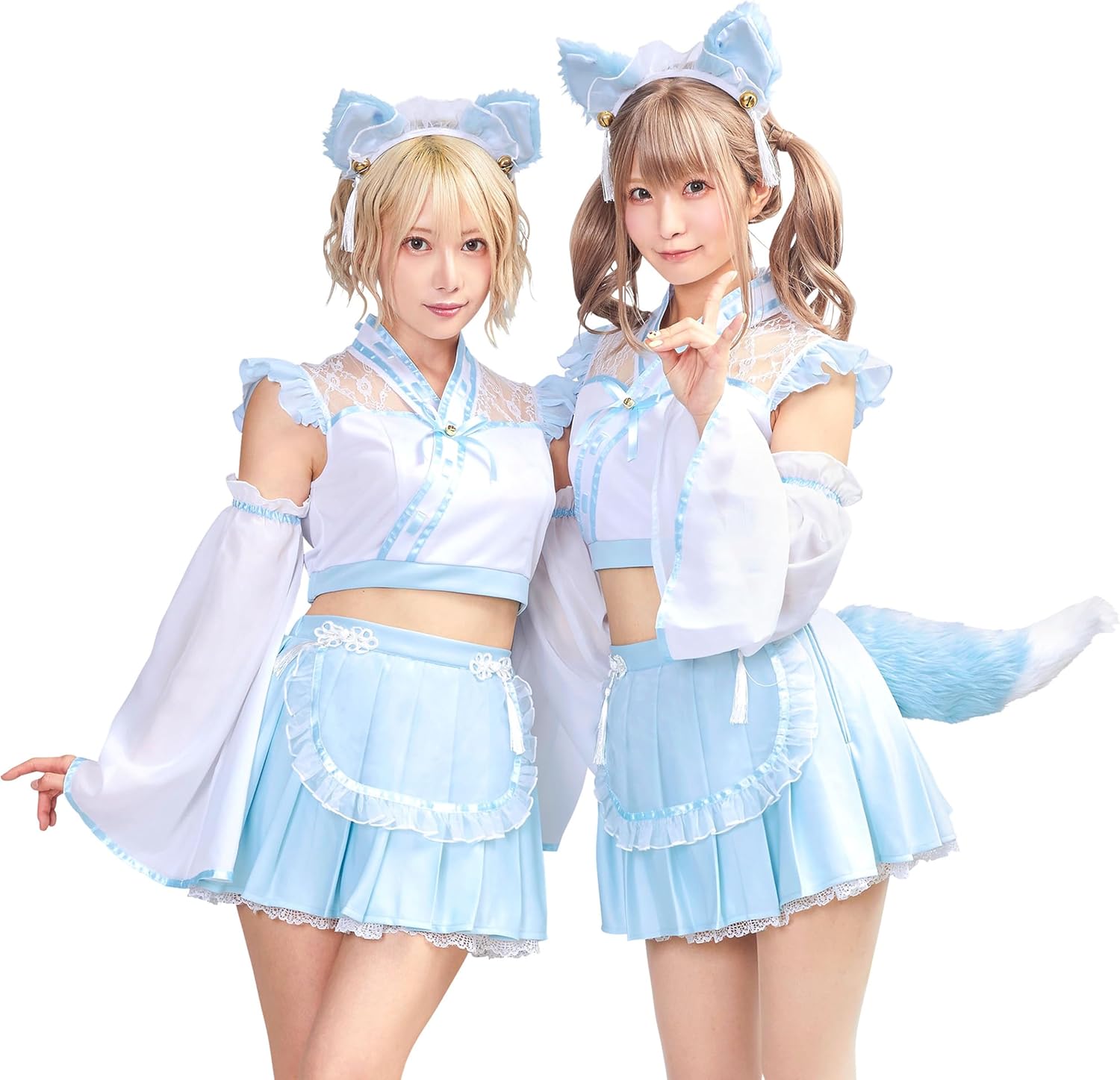 クリアストーン(Clearstone) SugarWhip コスプレ ハロウィン 狐巫女メイド レディース ブルー 巫女 クリアストーン(Clearstone) SugarWhip コスプレ ハロウィン 狐巫女メイド レディース ブルー