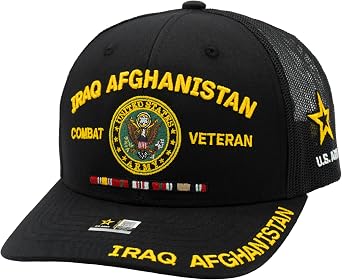 Iraq Afghanistan Veteran Hat for Men Official Licensed US Army Military Combat Veterans Adjustable Cap