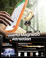 Vista 47 de TOCOL Funda magnética para iPhone 15 Pro Max, protección completa mejorada de la cámara, compatible con Magsafe, protección contra caídas, funda