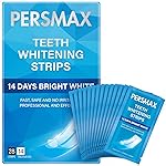 PERSMAX Teeth Whitening Strips for Sensitive Teeth Enamel Safe Whitening Kit No-Slip Remove Coffee Wine Smoking Stains Professional 14 Treatments 28 Strips