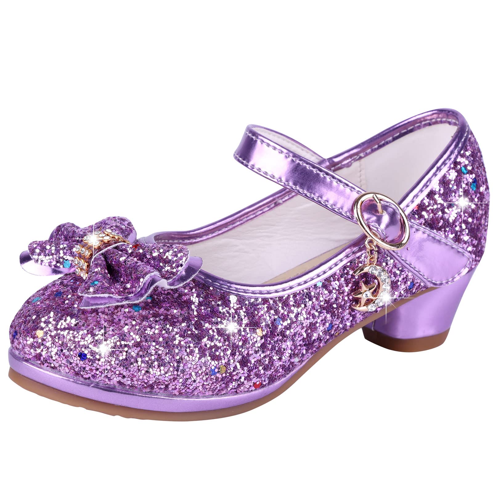 WUYOR Girls Glitter Mary Jane Shoes | Wedding Party Princess Heels For Toddlers-847172