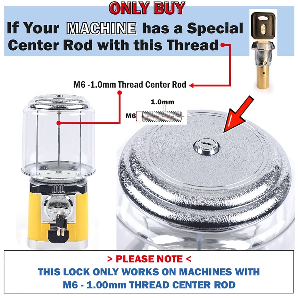 たま/Best Selection Amazon.com: Gumball Machine Lock and Key - Top Lid Lock