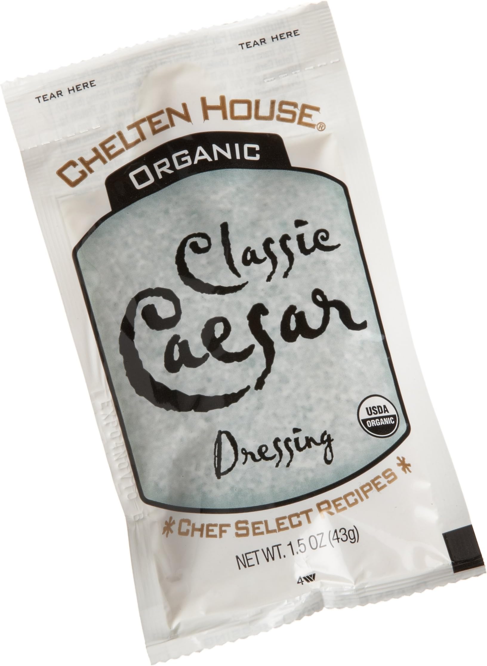 Chelten House Organic Classic Caesar Dressing, 1.5-Ounce Single Serve Pouches (Pack of 60)