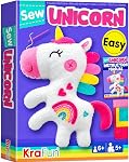 KRAFUN Panda Sewing Kit for Kids Age 7+, Stuffed Doll Project | Sew your own plush panda. Pre-cut & pre-punched felt, child-safe needle & step-by-step instructions