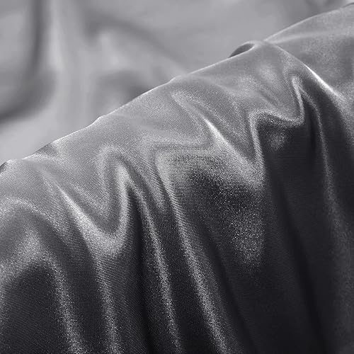 Miniatura 2 de Juego de 2 fundas de almohada de satén para el cuerpo, 20 x 54 pulgadas, color gris oscuro, fundas de almohada corporal para adultos, suaves y