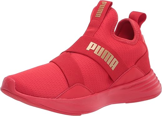 PUMA womens 19408904 Cross Trainer, High Risk Red-puma Team Gold, 8.5 US