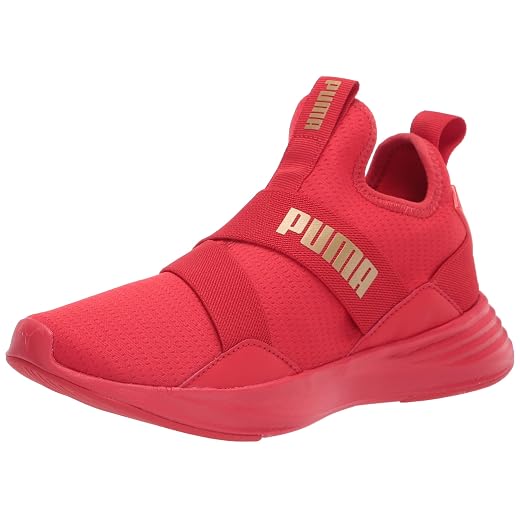 PUMA womens 19408904 Cross Trainer, High Risk Red-puma Team Gold, 8.5 US