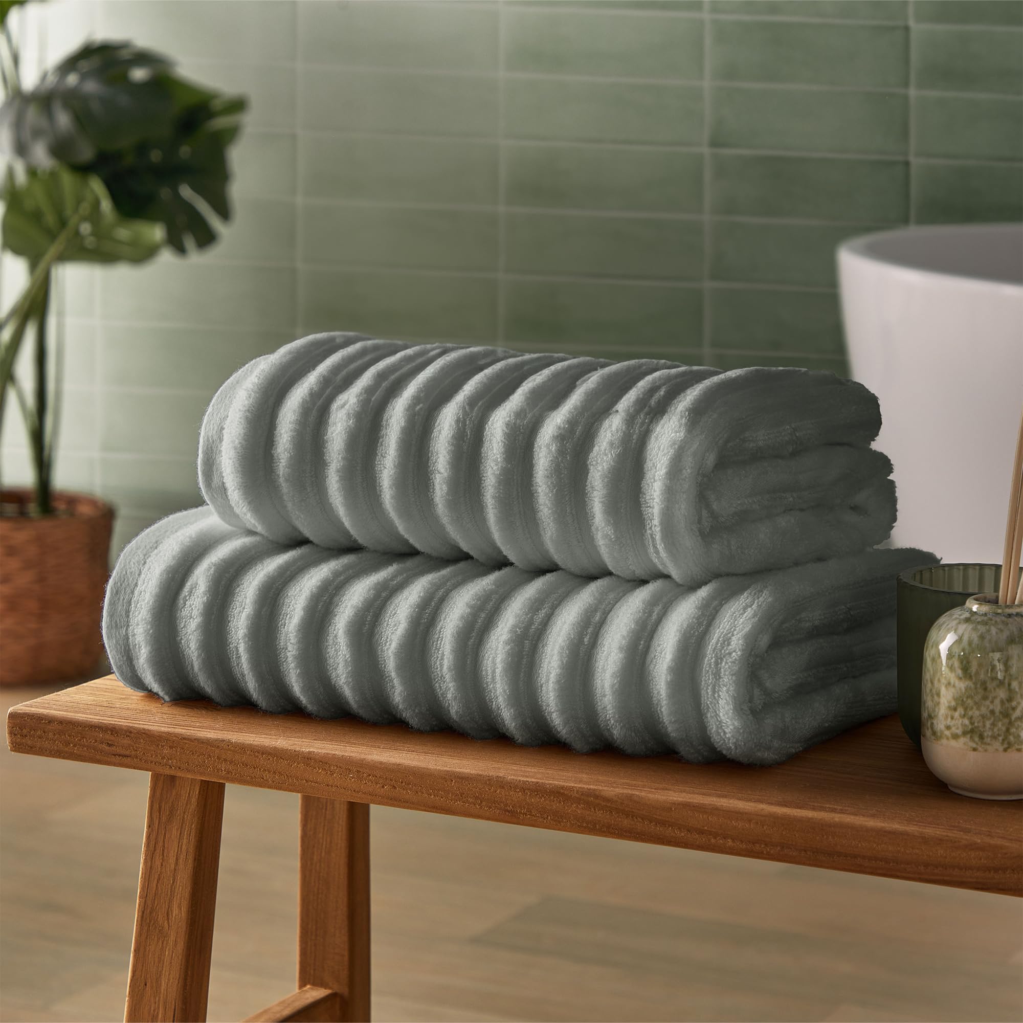 Silentnight Ribbed Cotton Bath Towel