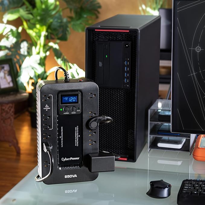 CyberPower EC850LCD UPS Batería de Respaldo y Protección contra Sobretensión 850VA/510W 12 Tomacorrientes miniatura 7