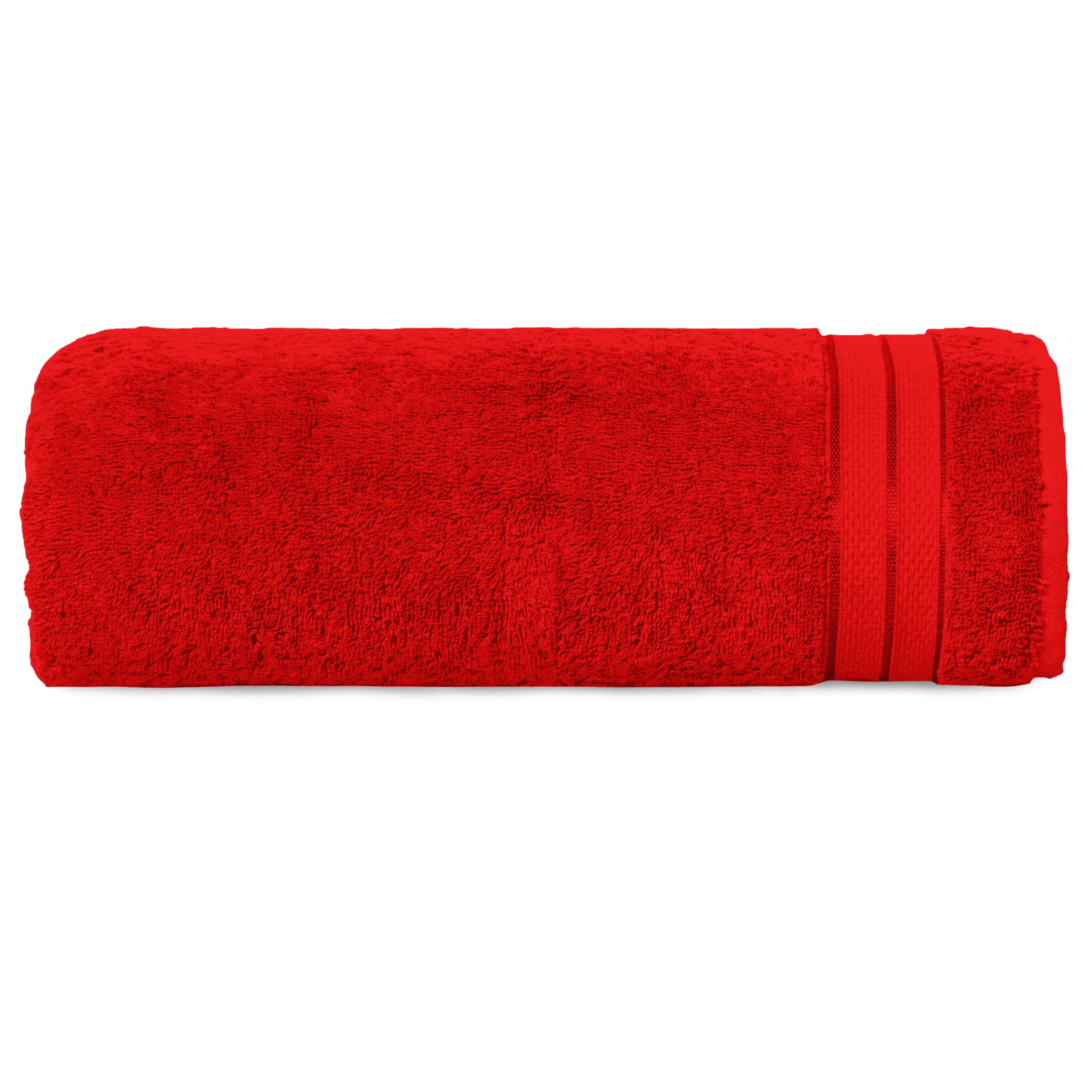Elegant Comfort Three Line Popcorn Towel Set for Bathroom 35 x 70 inches, Premium Hotel Quality 1-Pack Jumbo Towels, 100% Turkish Cotton, Soft and Durable, Quick Dry and Highly Absorbent, Red