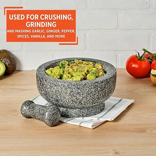 Vista 14 de IMUSA USA Granite Molcajete - Molinillo de especias de 6 pulgadas, color gris