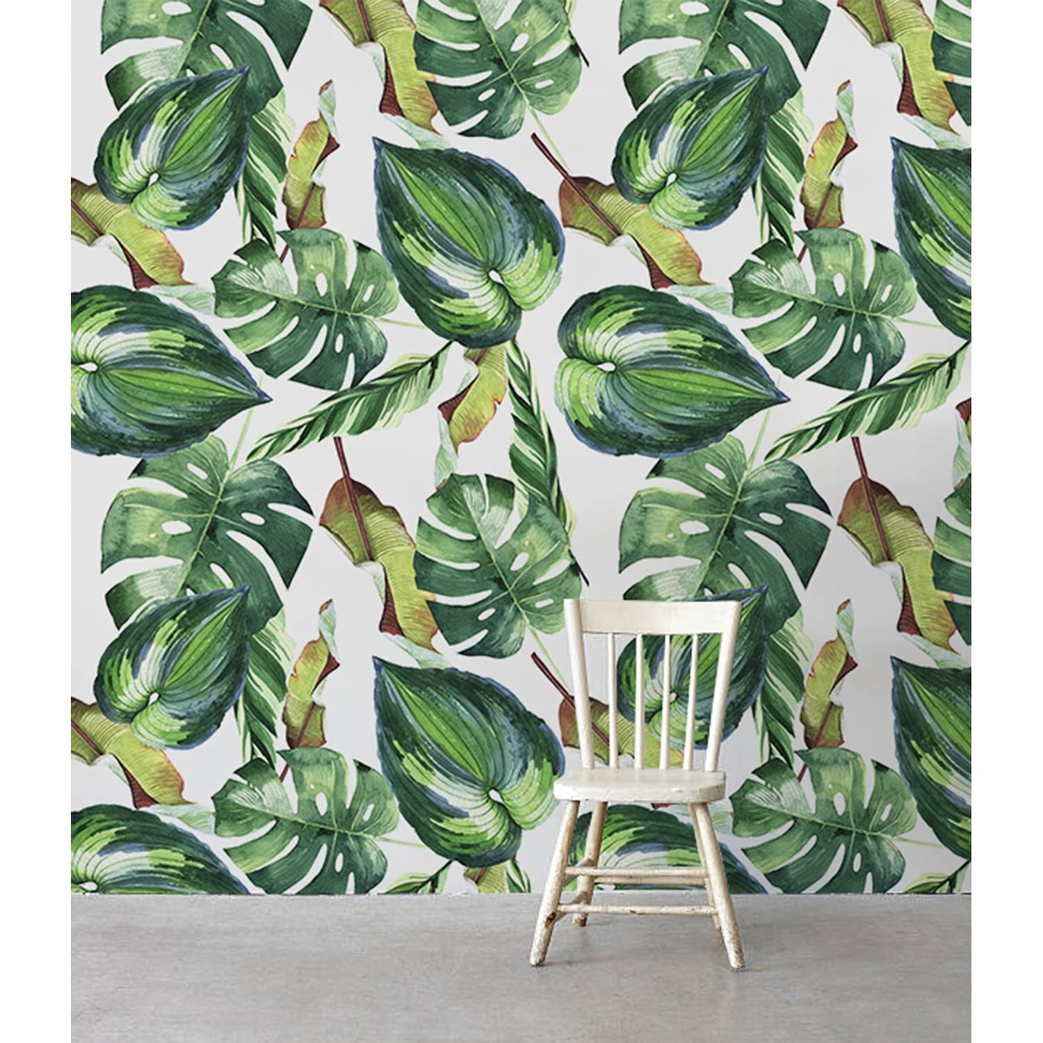 Papier peint sans colle 312x219 cm stickers muraux palm feuille féminin résumé