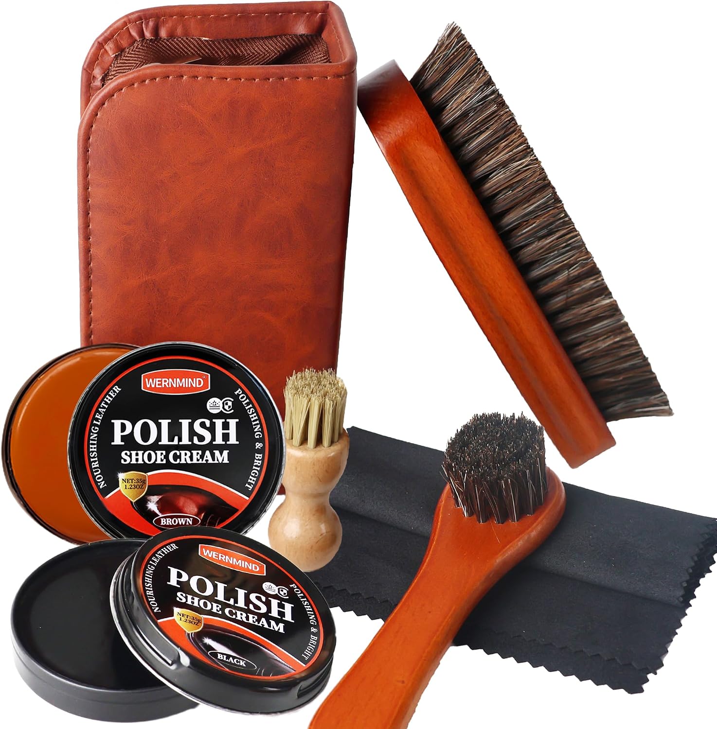 Kit para cuidado de calzado con betún y aceite