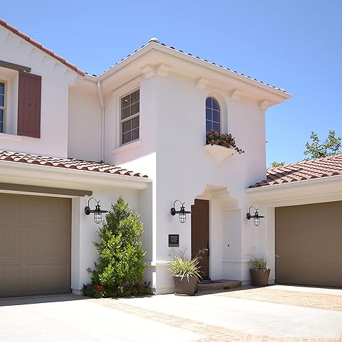 Miniatura 7 de Juego de 2 lámparas de pared de cuello de cisne para exteriores, aplique de iluminación de pared para garaje, luz de porche exterior IP65 E26,