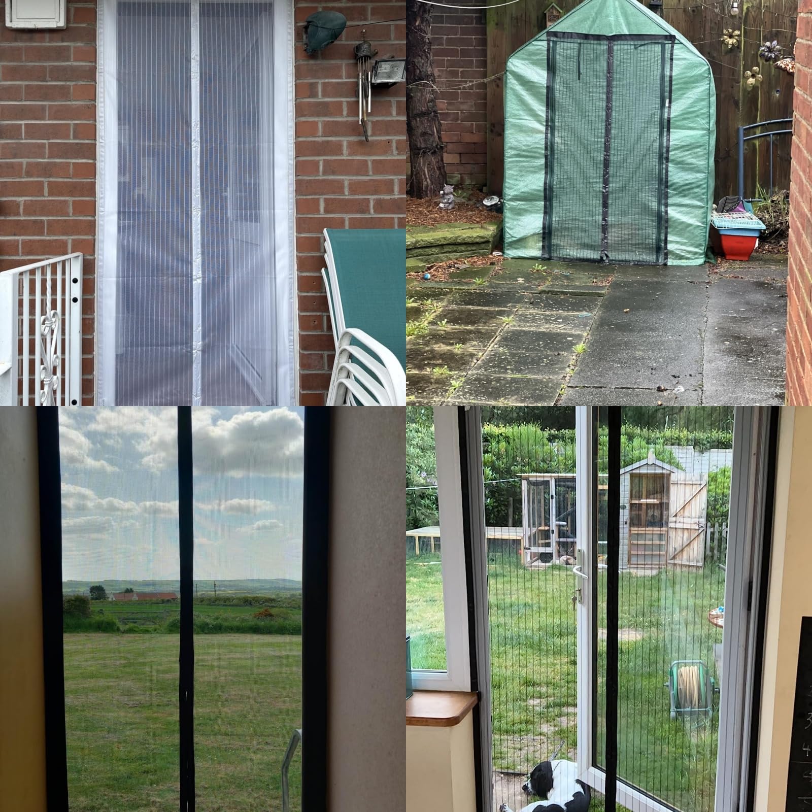Insektenschutz Balkontür 115 x 370 cm Lichtdurchlässig Reißfest Wetterfest Langlebig aus Polyester Tür Fliegengitter für Balkontür Terrassentür, Braun