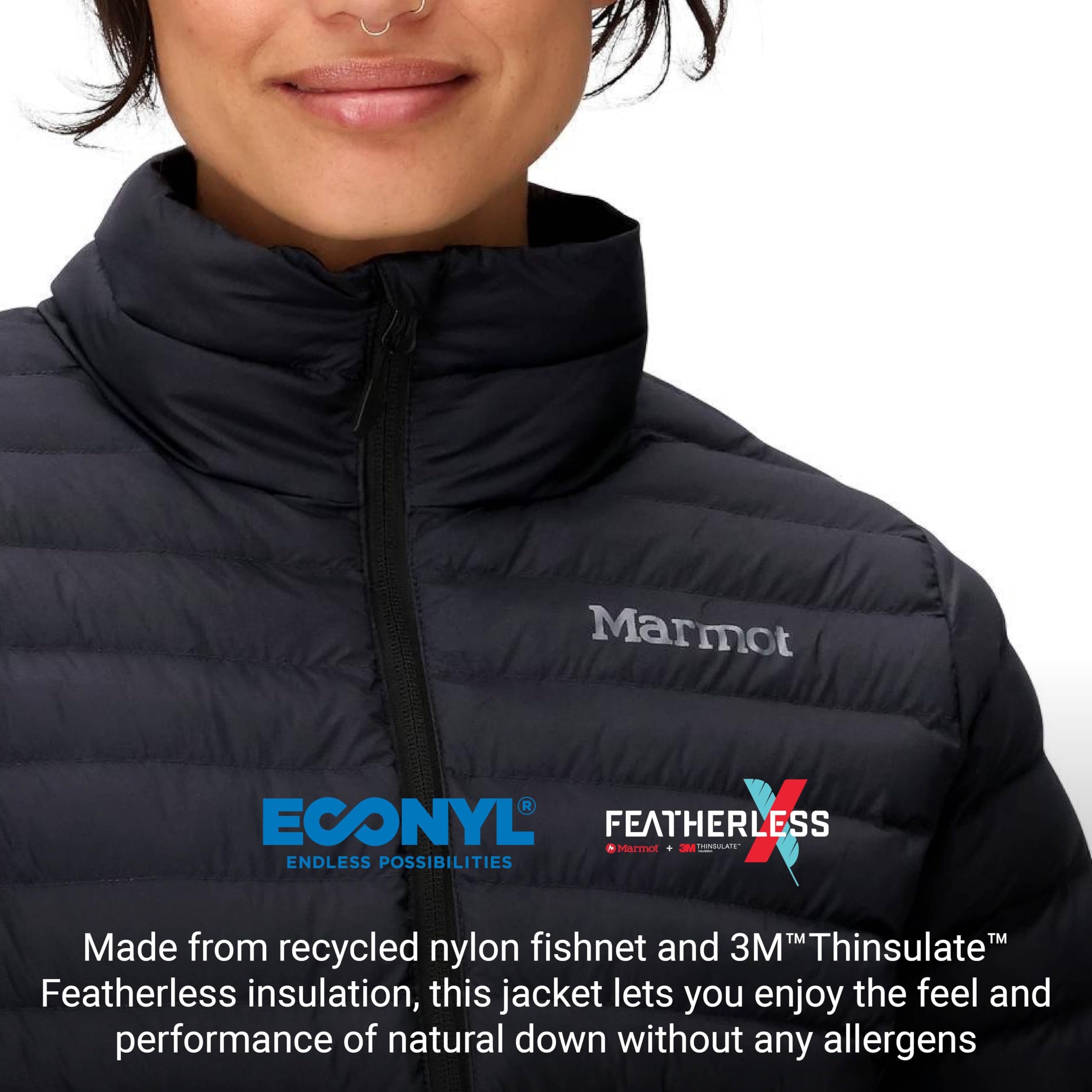 Marmot Damen Wm's Echo Featherless Jacket Ultra-leichte isolierte Winterjacke, warme Outdoorjacke, wasserabweisende Steppjacke, winddichte Funktionsjacke, klein packbar (1er Pack)