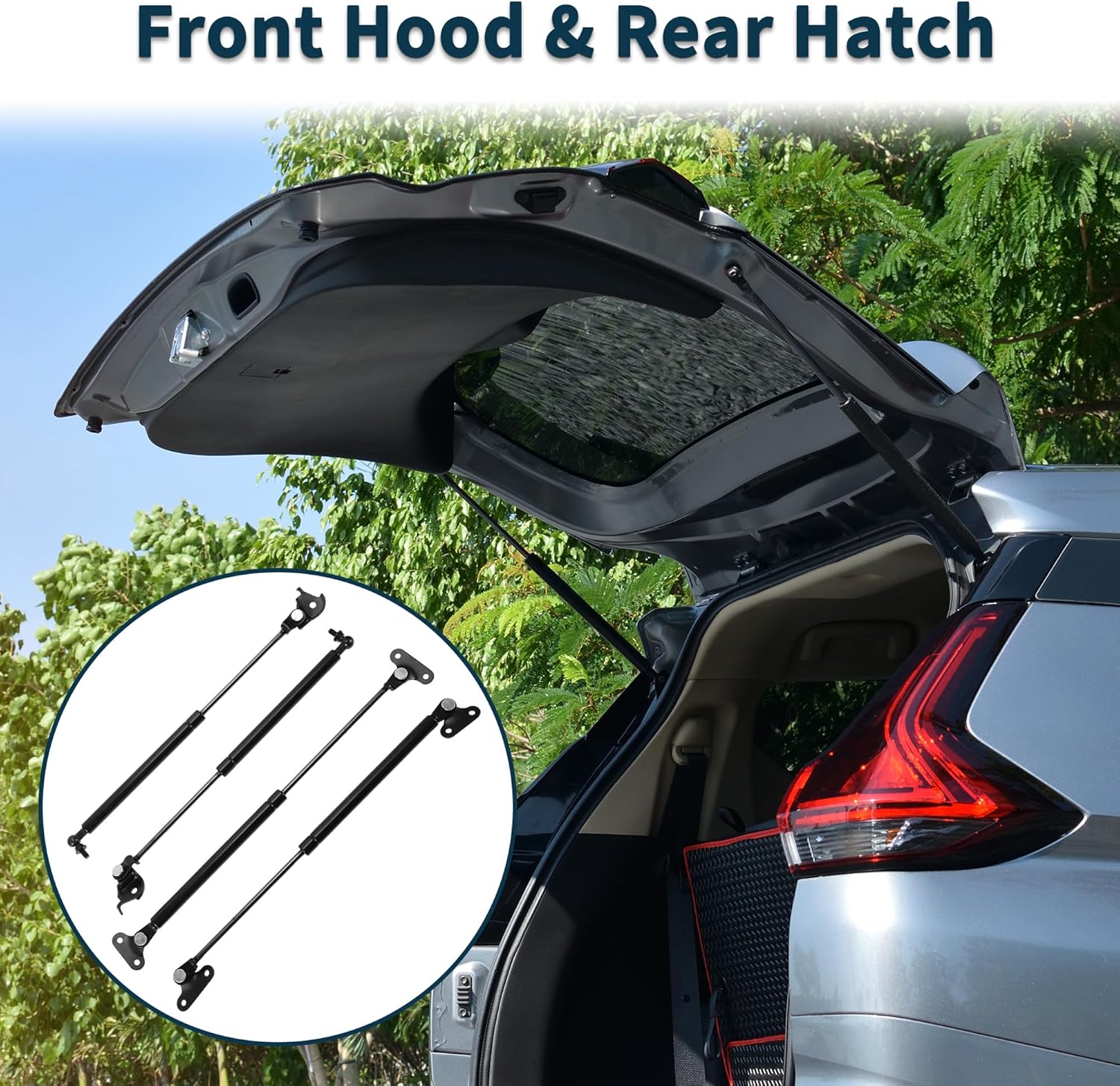Front Hood Rear Hatch Lift Supports Struts Kit for Toyota Land Cruiser 1990-1997 80 Series No.5345069015/5344069015 Bonnet Tailgate Gas Springs Set