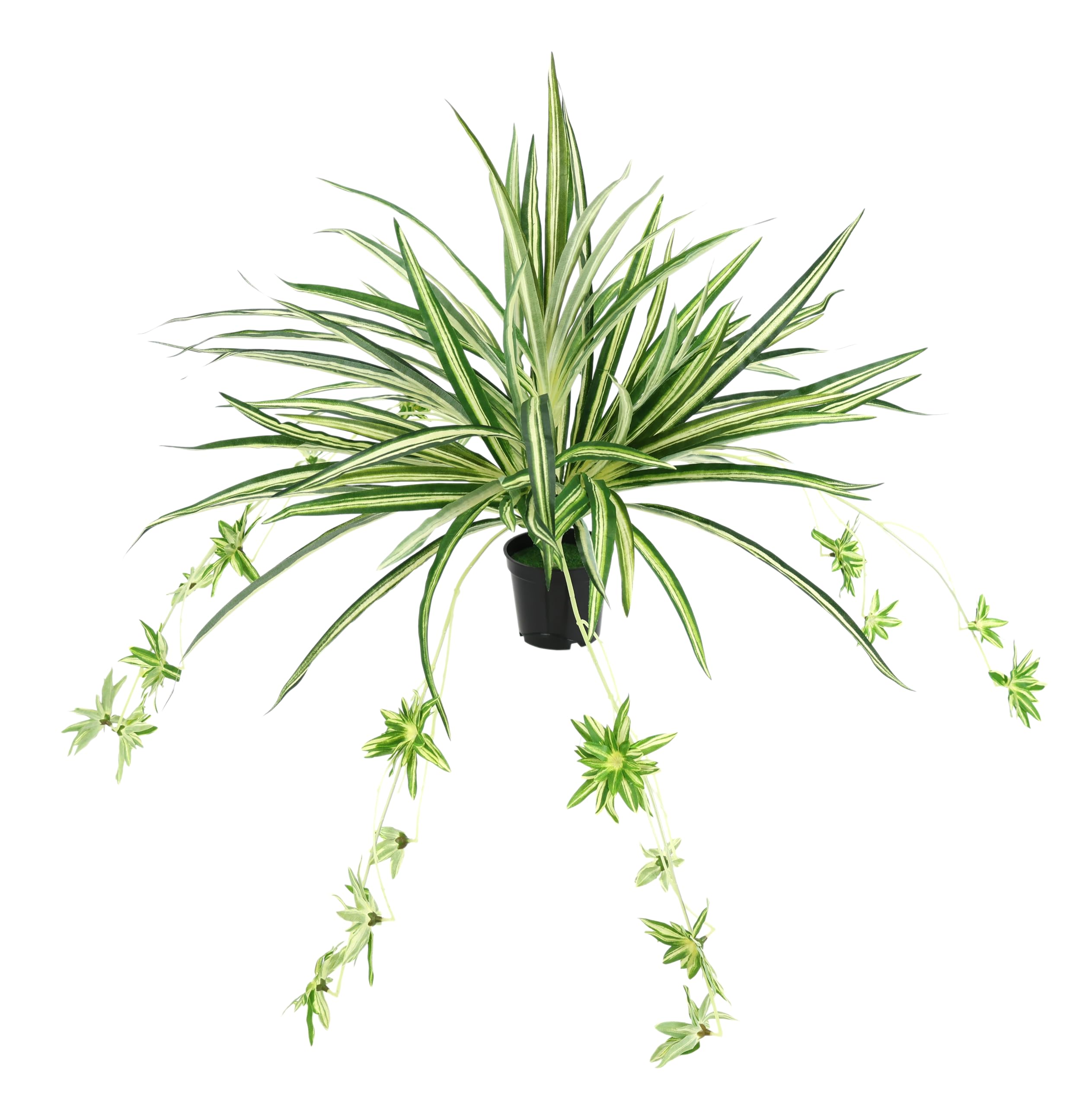 Planta artificial de interior lirio verde en maceta Chlorophytum lirio de agua, planta de araña, lirio de araña, planta colgante, planta artificial, planta de plástico, decoración de boda, planta de