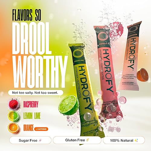 Miniatura 4 de Hydrofy Mezcla de bebida de agua de hidrógeno + electrolitos, paquete variado, paquetes de hidratación H2 con hidrógeno molecular, sodio, potasio,