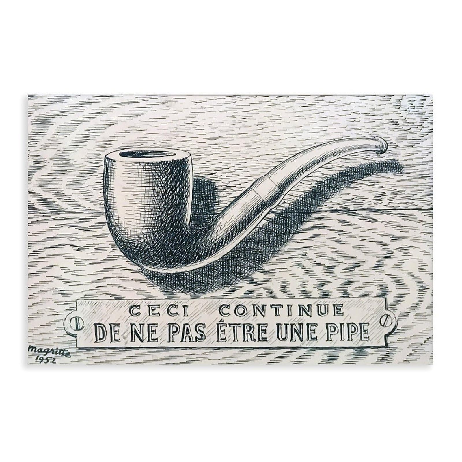 WCYB A Treachery of Images by Rene Magritte Surrealism Posters Prints Canvas Deco Paintings Wall Art Unframe 16" L X 24" W