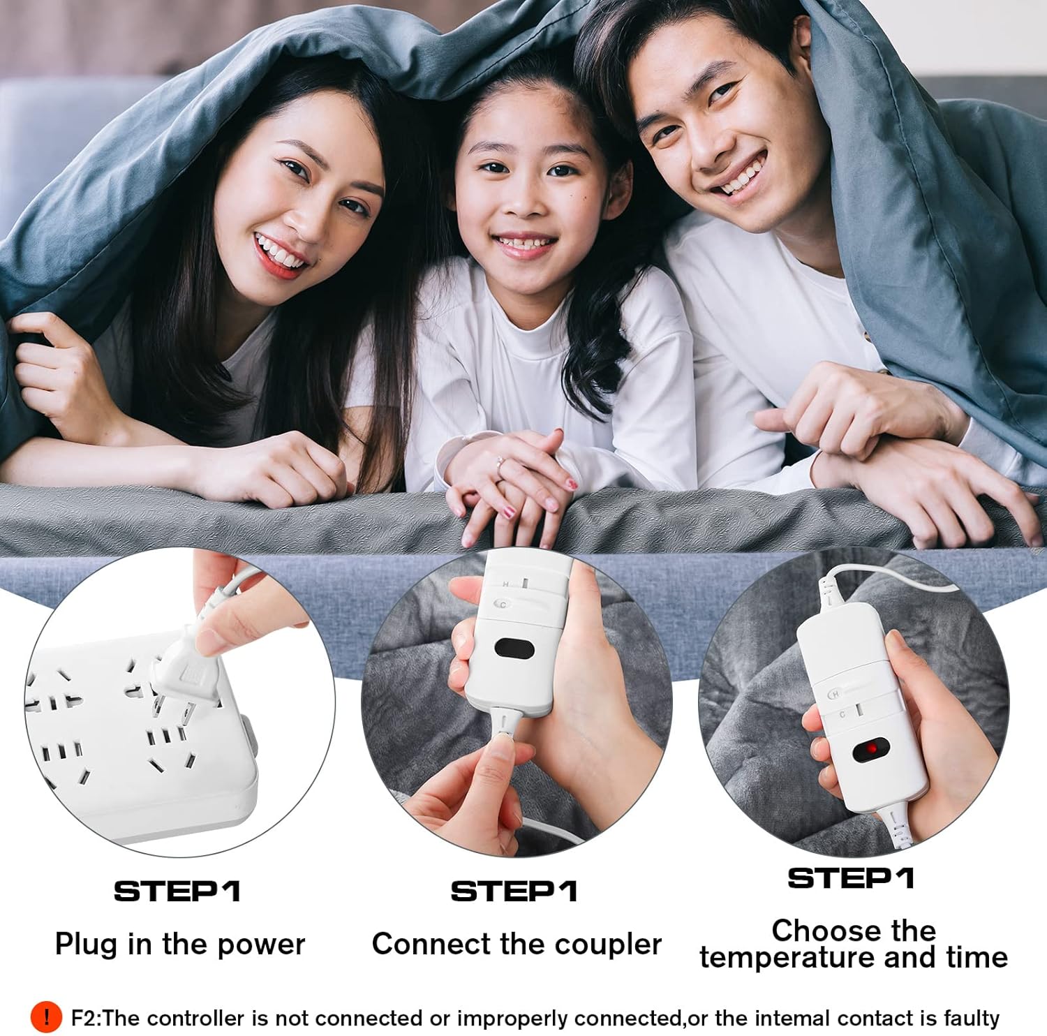 review Electric Blanket Throw 50 x 60 Inches Soft Fleece Heating Blanket Thick Soft Warming Plush Heated Throw with 10 Temperature Settings for Bed Home Office Use, Grey