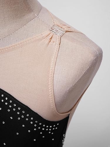 Miniatura 6 de JEATHA Vestido de patinaje artístico con diamantes de imitación brillantes para niños y niñas, disfraz de baile