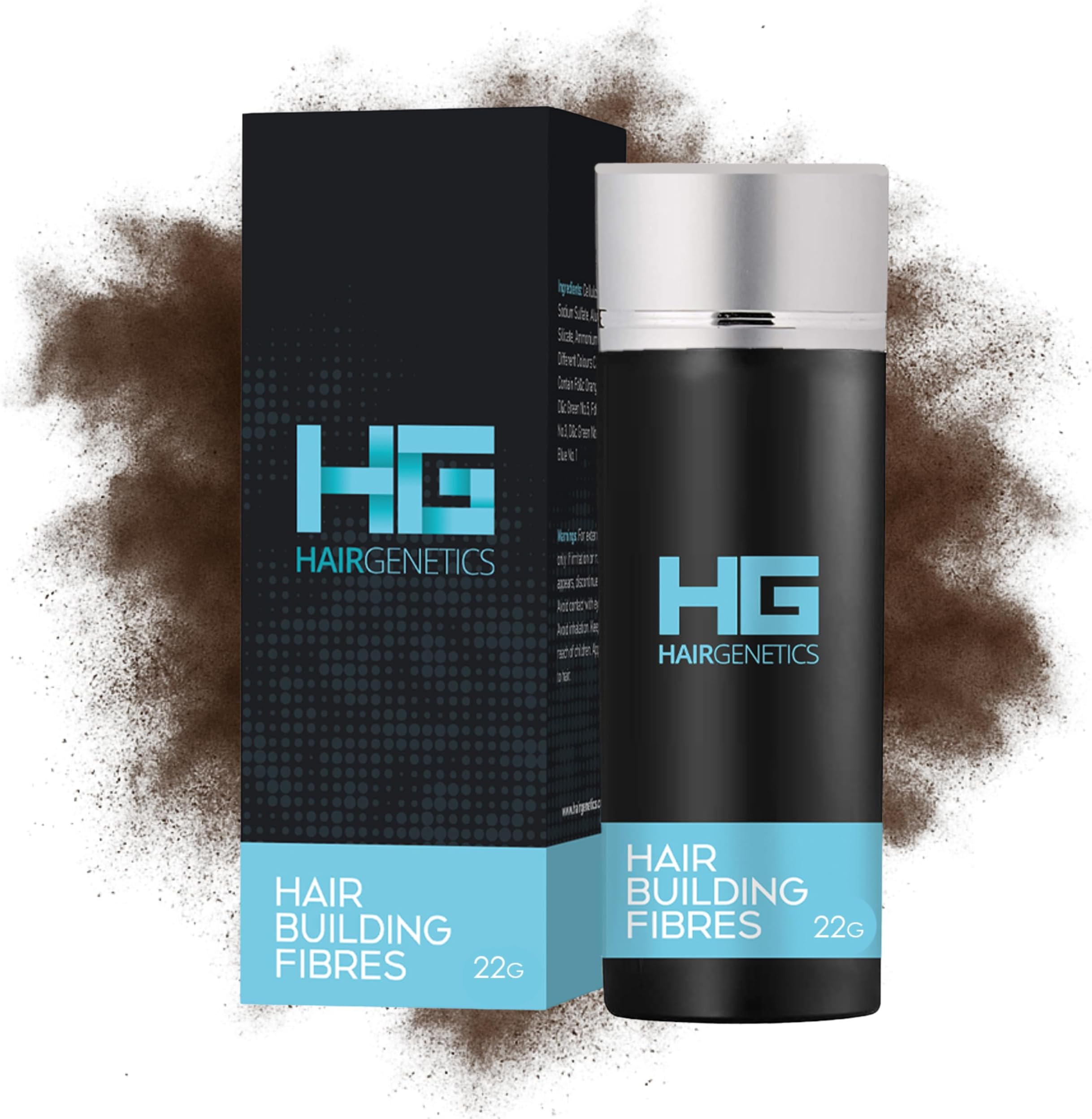 Hair Fibres for Hair Loss Cover Thin Hair & Bald Spots- Hair Fibre for Thick Hairs- Fibers for Men and Women for Hair Loss (Dark Brown 22g)