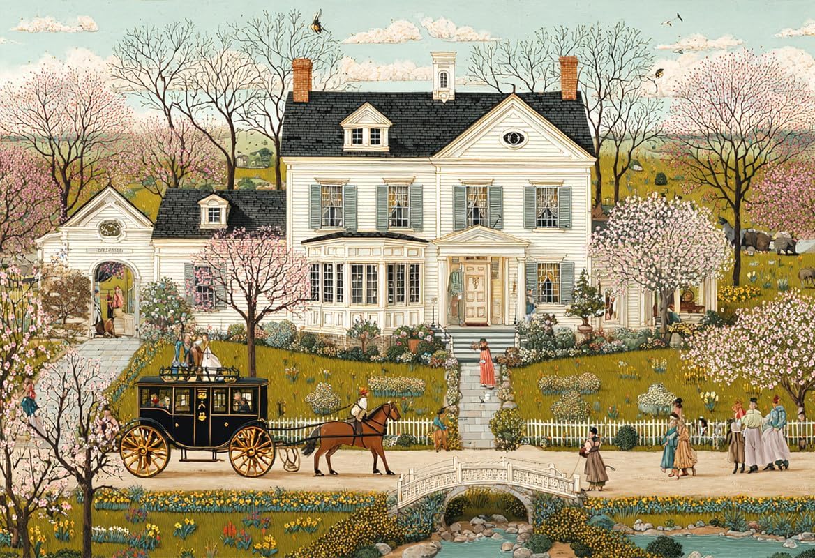 Photo 1 of 1000 Piece Puzzle for Adults – Jane Austen’s Spring Manor Challenging Aesthetic Jigsaw Puzzle for Relaxing Mindfulness? Stress Relief? Home Decor and Gift