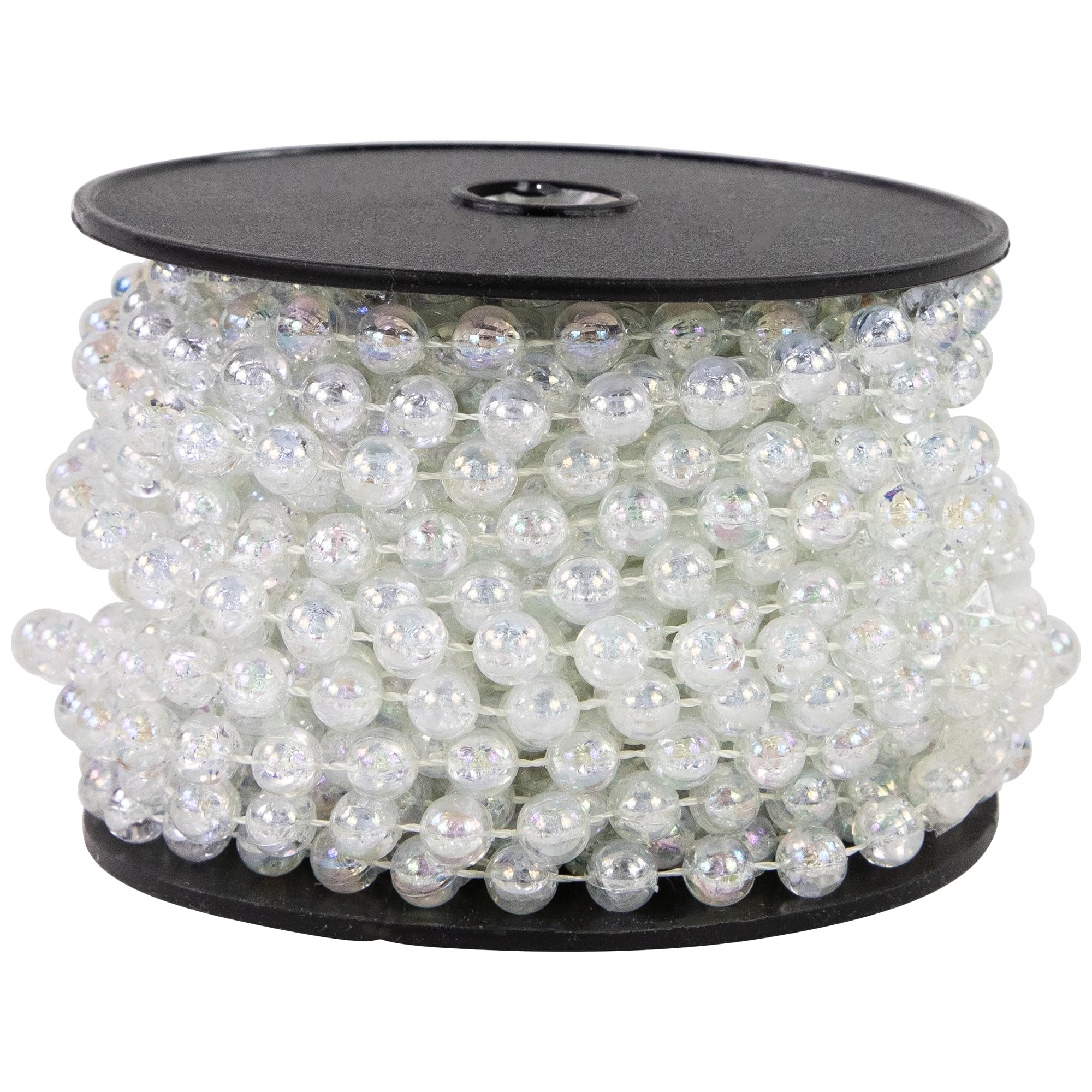 Northlight 8MM X 33FT Medium Shiny Clear Iridescent Beaded Christmas Garland