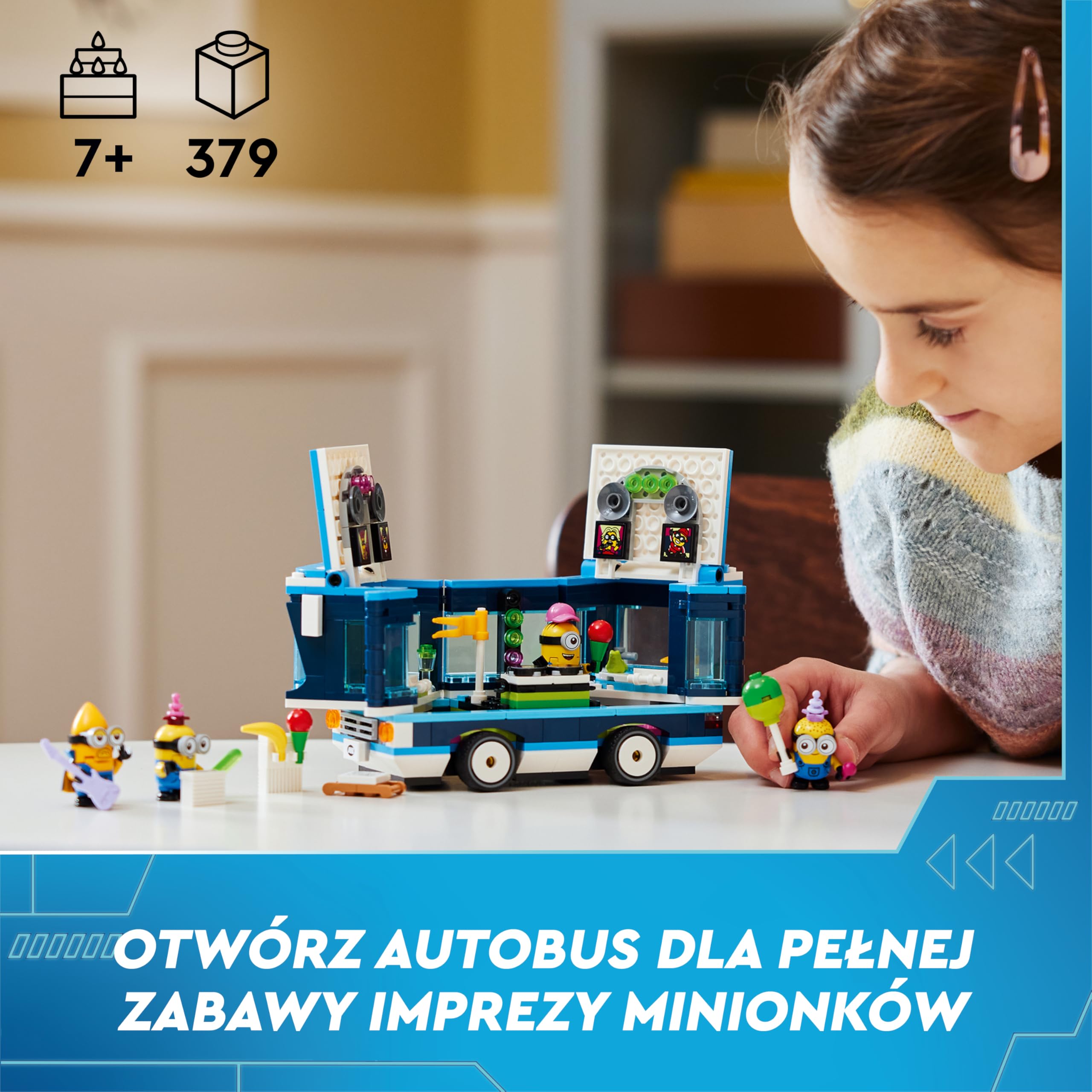 LEGO Despicable Me Minions’ Music Party Bus, Creative Building Toy for 7 Plus Year Old Kids, Boys & Girls, Includes Gus, Mel, Dave and Phil Figures, Creative Birthday Gift Idea 75581