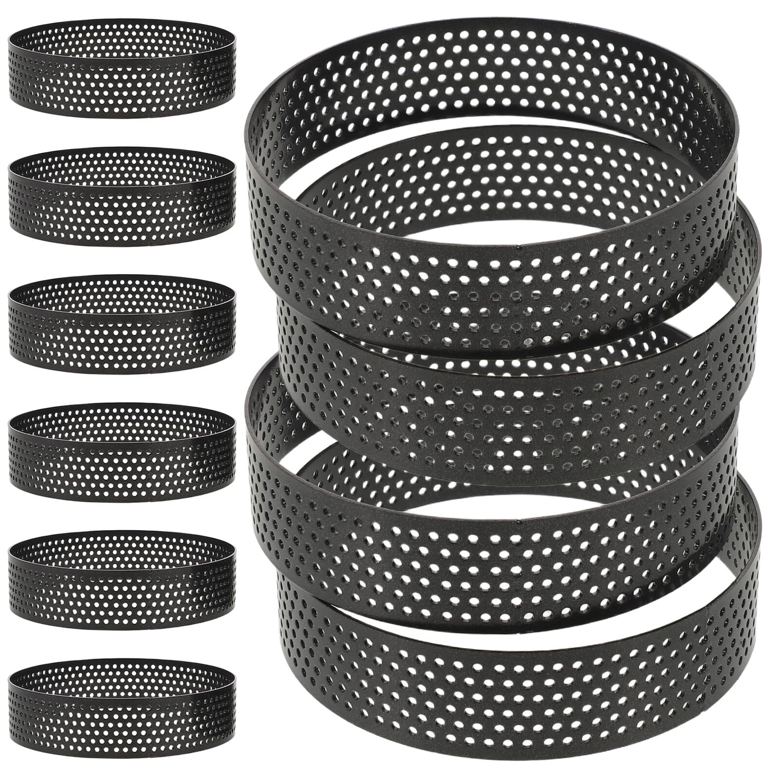Anneaux à tarte inox perforés GARVALON (lot de 10) moules ronds pour mousse