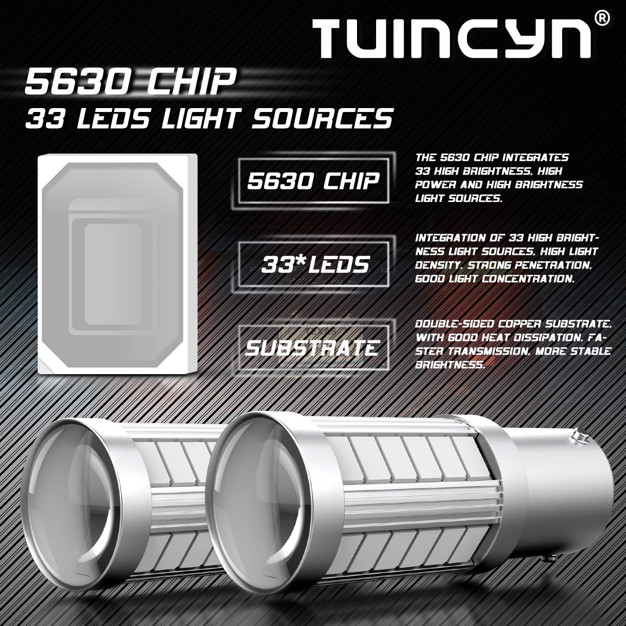 TUINCYN BAU15S PY21W Ampoule LED bleue Ampoule de frein super lumineux 8000K 5630 33SMD 1156 7507 12496 5009 7507AST Feu de recul Feu de recul feu de recul CC 12V (pack de 10)