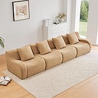 Vista 18 de Juego de sofás modulares de peluche para sala de estar, sofá modular naranja con tumbonas, sofá de gran tamaño, sofás para sala, cómodos sofás