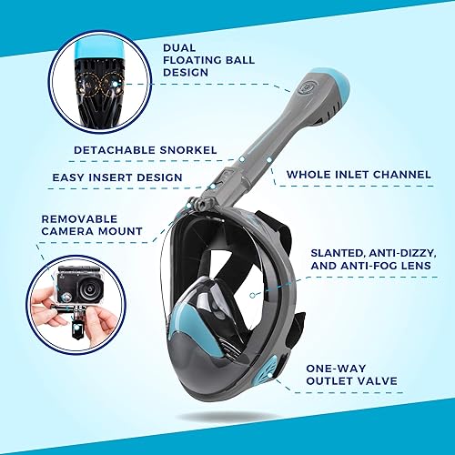 Miniatura 4 de Seavenger Nautilus Máscara de Snorkel de Cara Completa con Nuevo Sistema de Respiración