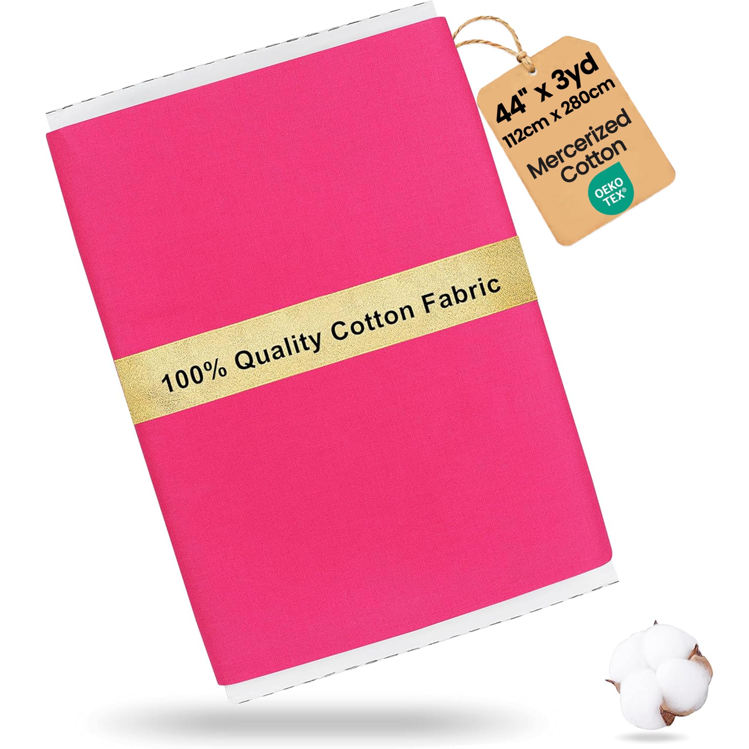 Craftido -19 Options- 100% Cotton Fabric by the Metre in Plain 44"x3yd (112x274cm) -Medium Weight 5.2oz- for Quilting, Sewing, Crafts, Quilt-Binding - Magenta
