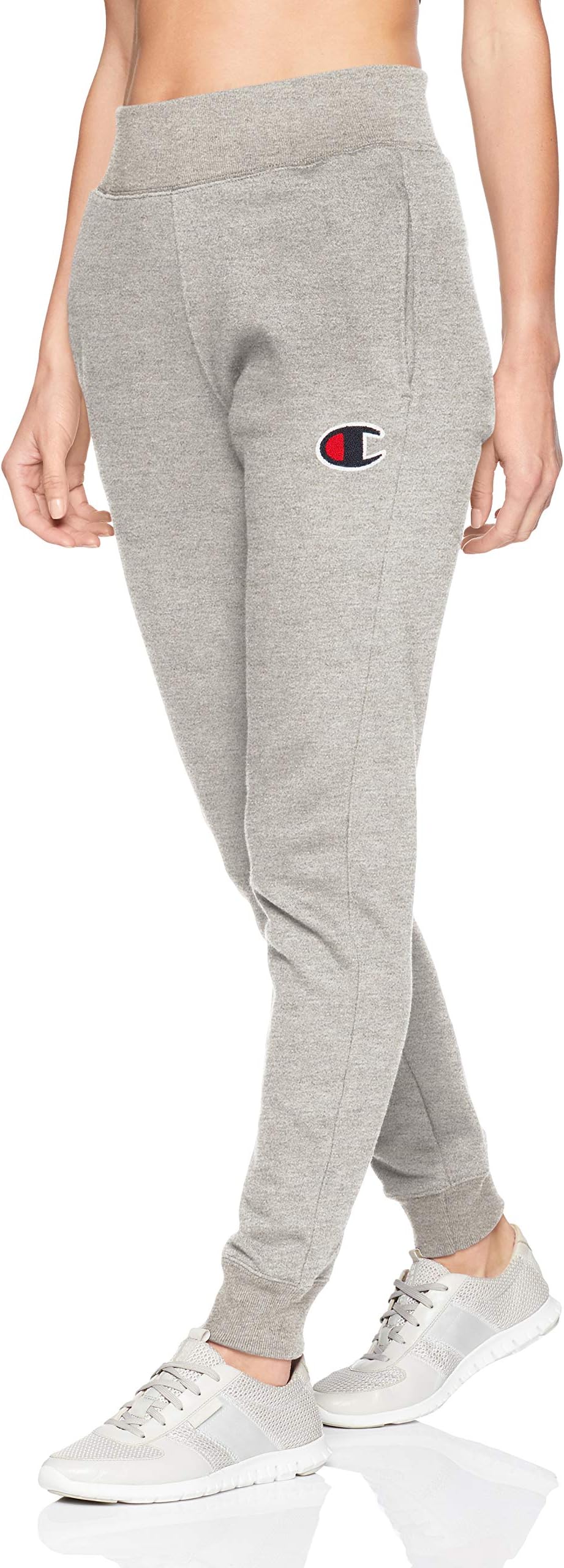 Champion Women's Reverse Weave Joggers, Big C Logo, Oxford Gray-Y07481, Large